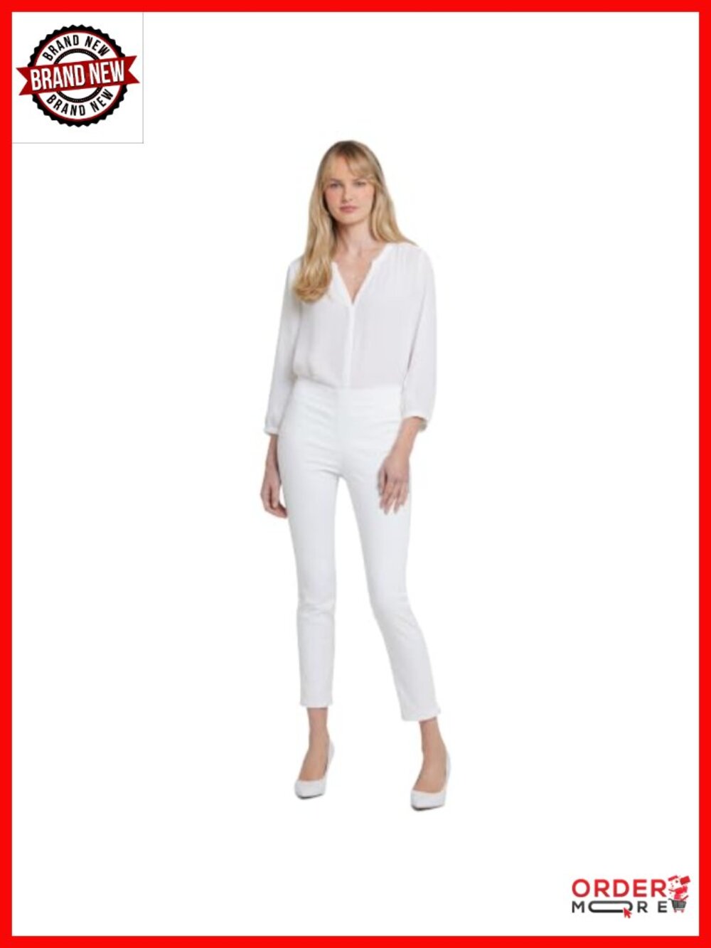 Petite Skinny Ankle Pull-On Jeans High Rise Slit Slimming Fit